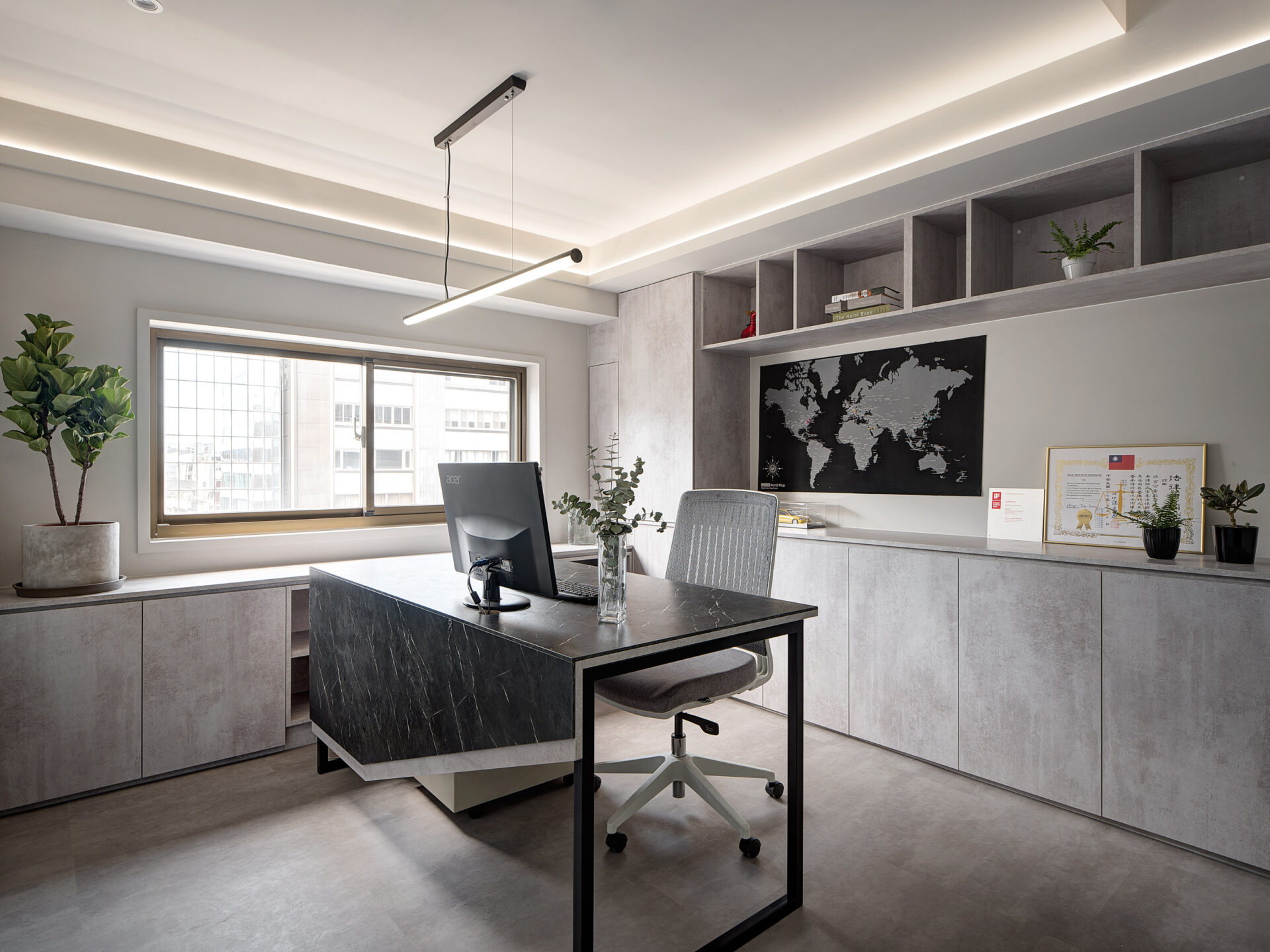 Luxury office interior design by Full House Group, featuring bespoke interiors for high-end businesses in London and Taiwan.